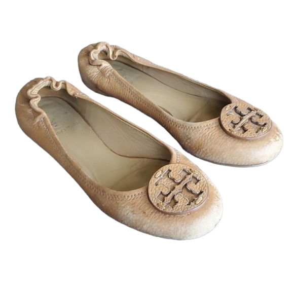 Tory Burch Womens Reva Logo Ballet classic Flats shoes sz 7M - Picture 1 of 12